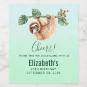 Kute sleuf ondersteboven Waterverf Wijn Etiket (Enkel label)