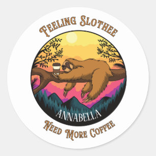 Kute sleuf - Sleuf met gevoel voor meer koffie Ronde Sticker