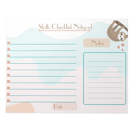 Kute sleuf weg de checklist dag notitieblok (Voorkant)