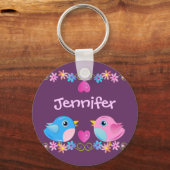 Kute Sleutelhanger met Baby, harten en naam (Voorkant)