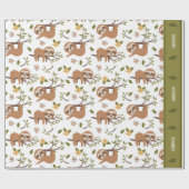 Kute sleuven die op het Kind Pattern van boomtakke Cadeaupapier (Vlak)