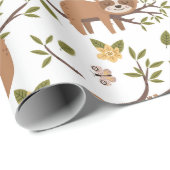 Kute sleuven die op het Kind Pattern van boomtakke Cadeaupapier (Rol Hoek)