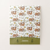 Kute sleuven die op het Kind Pattern van boomtakke Legpuzzel (Verticaal)