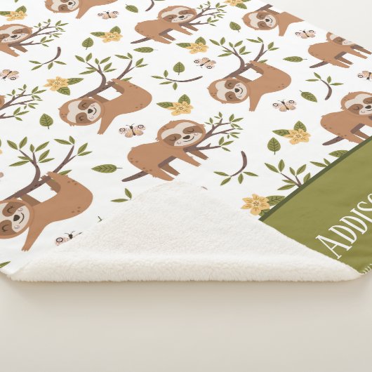 Kute sleuven die op het Kind Pattern van boomtakke Sherpa Deken (3/4)