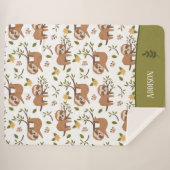 Kute sleuven die op het Kind Pattern van boomtakke Sherpa Deken (Voorkant (horizontaal))