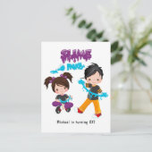 Kute Slime Party Birthday Uitnodiging (Staand voorkant)