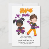 Kute Slime Party Birthday Uitnodiging (Voorkant)