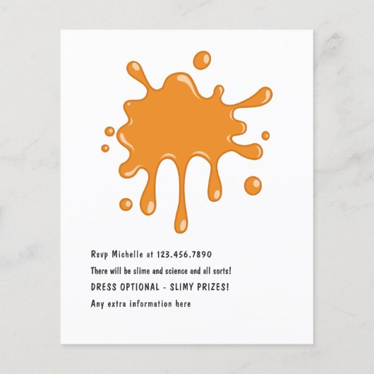 Kute Slime Party Birthday Uitnodiging Flyer (Achterkant)