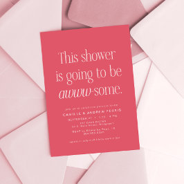 Kute slimme geweldige roze baby shower kaart