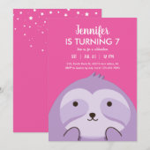 Kute Slote Cartoon Paarse roze kinderen van afgelo Kaart (Voorkant / Achterkant)