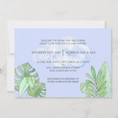 Kute Sloth Baby Blue drive by Baby shower Kaart (Achterkant)