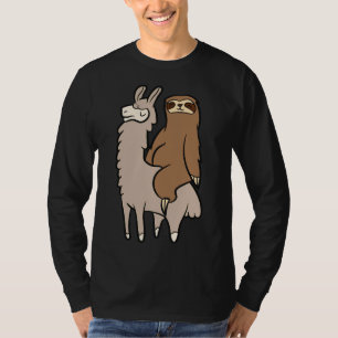 Kute Sloth die op Llama Love Llama en Slots rust T-shirt