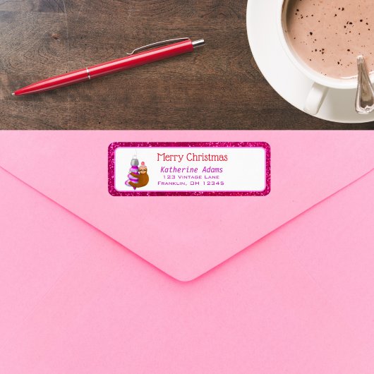 Kute Sloth Hangen op sierkerst Etiket