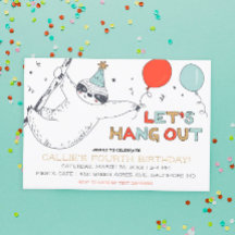 Kute Sloth Laten we de uitnodiging van de verjaard