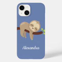 Kute Sloth on Tree Animal Illustration