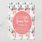 Kute Sloth Relaxing Birthday Party Pink Kaart (Voorkant / Achterkant)