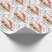 Kute Slots Merry Sloth-mas Kerstmis, Aangepaste na Cadeaupapier (Hoek)