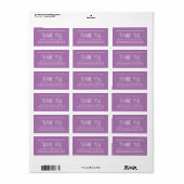 Kute Small Business Lavender Paars Hartelijk dank Etiket (Full Sheet)