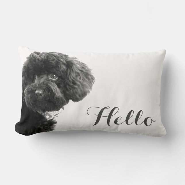 Kute Small Dog Puppy Speelgoed Poodle Hallo Aangep Kussen (Voorkant)
