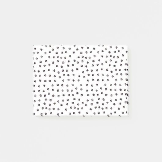 Kute Small Paw Print Design Black en White Post-it® Notes (Voorkant)