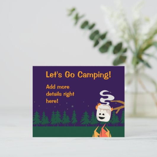 Kute Smores Camping Trip of Party Kaart (Staand voorkant)