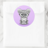 Kute sneeuwblaasjes op Paarse lakjes Ronde Sticker (Tas)