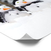 Kute sneeuwmannen gekleed voor de winter poster (Hoek)