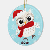 Kute Snow Owl kerstversiering Keramisch Ornament (Links)