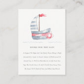 Kute Soft Red Blue Sailboat Books for Baby shower Informatiekaartje (Voorkant)