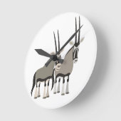 Kute spaar van Cartoon Oryxes Wall Clock Ronde Klok (Hoek)