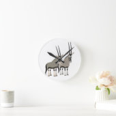 Kute spaar van Cartoon Oryxes Wall Clock Ronde Klok (Huis)