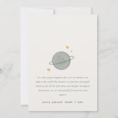 Kute Space World Heart Foto geboorteaankondiging Bedankkaart (Achterkant)