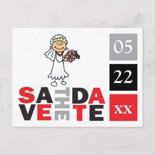 Kute sparen de Dates Briefkaart die de Bride van d (Voorkant)