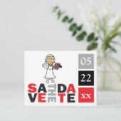 Kute sparen de Dates Briefkaart die de Bride van d (Staand voorkant)