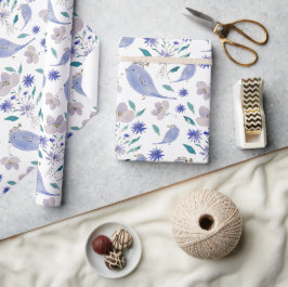 Kute Sparrow met een ventilator Pet Cadeaupapier