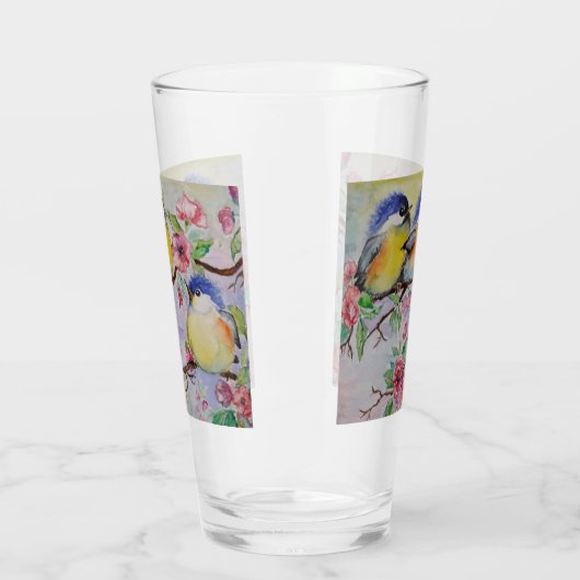 Kute Sparrows Glass - Schilderen Glas (Links)