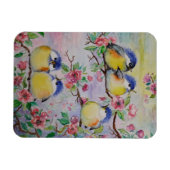 Kute Sparrows Magnet - Spring - Schilderen Magneet (Horizontaal)