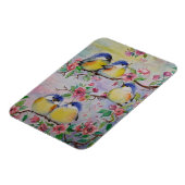 Kute Sparrows Magnet - Spring - Schilderen Magneet (Linkerzijde)