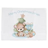 Kute speciale kerstcadeautas voor jongen groot cadeauzakje (Achterkant)