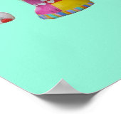 Kute speelgoed patchwork-olifant retro whimsical s poster (Hoek)