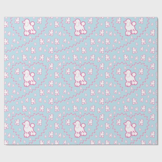 Kute Speelgoed Poodle Pattern Kinder Wrapping Pape Cadeaupapier (Vlak)