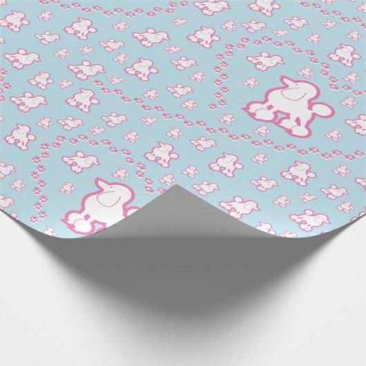 Kute Speelgoed Poodle Pattern Kinder Wrapping Pape Cadeaupapier (Hoek)
