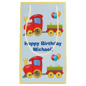 Kute Speelgoed treinballonnen Birthday Party Name  Klein Cadeauzakje (Voorkant)