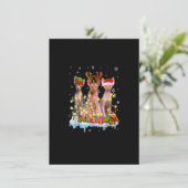 Kute Sphynx Santa Hat Kerstmis Light Xmas Kaart (Staand voorkant)