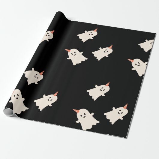 Kute spookpatroon Halloween-thema Verpakkingspapie Cadeaupapier (Uitgerold)