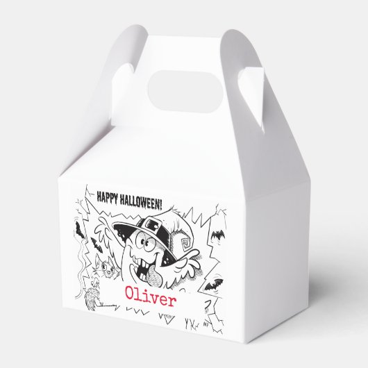 Kute spooky cartoon kinderen op maat bedankdoosjes (Voorkant Zijde)