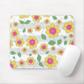 Kute spring bloemen kinder tekening muismat (Met muis)