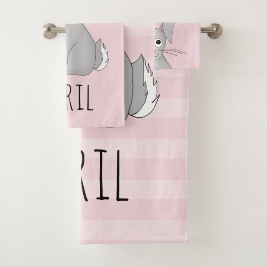 Kute Spring Easter Bunny Rabbit en Name Kinder Bad Handdoek (Insitu)