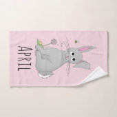 Kute Spring Easter Bunny Rabbit en Name Kinder Bad Handdoek (Handdoek)