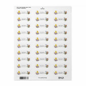 Kute Spring Easter Egg Chick Floral Address Etiket (Full Sheet)